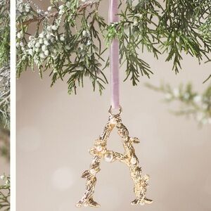 Anthropologie Gold Monogram Ornament Letter A